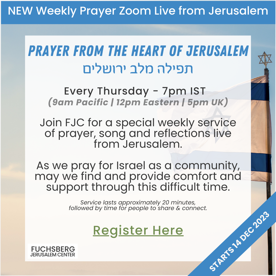 Join our new prayer from the heart of Jerusalem Zoom